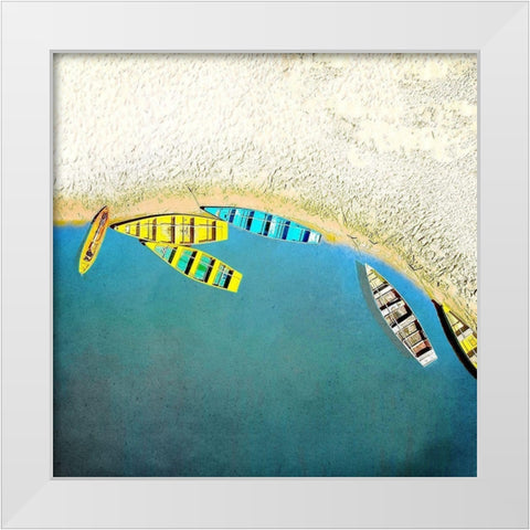 Lakes Edge White Modern Wood Framed Art Print by Kimberly, Allen