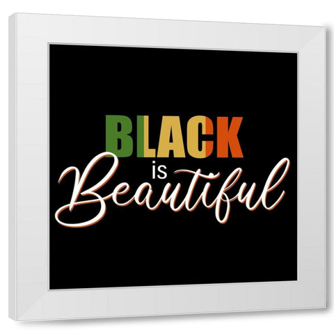 Black is Beautiful White Modern Wood Framed Art Print by Allen, Kimberly