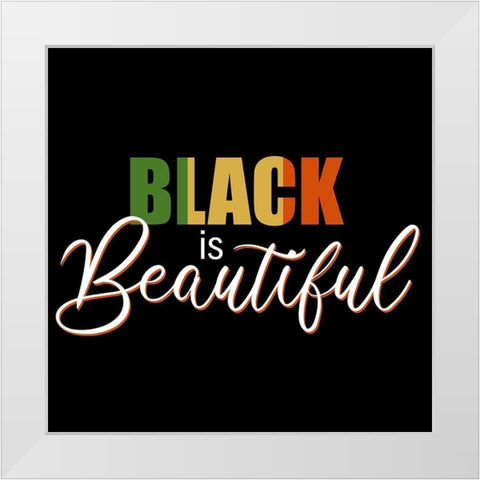 Black is Beautiful White Modern Wood Framed Art Print by Allen, Kimberly