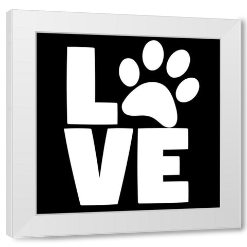 Love Paw White Modern Wood Framed Art Print by Allen, Kimberly