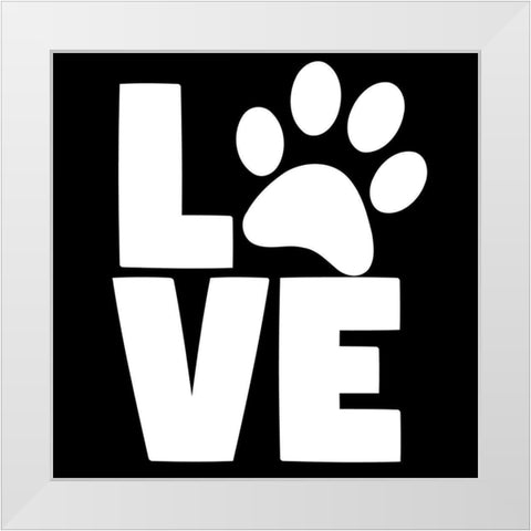 Love Paw White Modern Wood Framed Art Print by Allen, Kimberly
