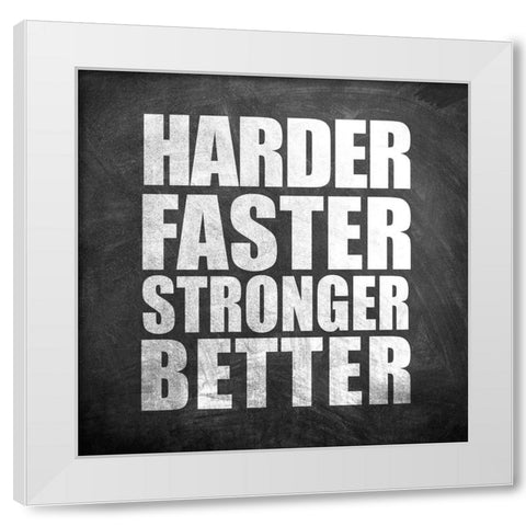 Harder Faster White Modern Wood Framed Art Print by Allen, Kimberly