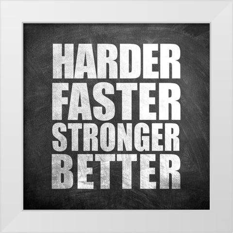 Harder Faster White Modern Wood Framed Art Print by Allen, Kimberly