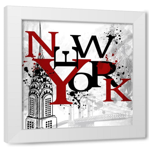 New York White Modern Wood Framed Art Print by Allen, Kimberly