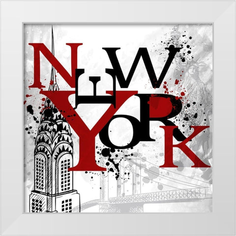 New York White Modern Wood Framed Art Print by Allen, Kimberly