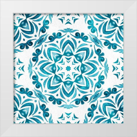 Blue Hue Tile 2 White Modern Wood Framed Art Print by Allen, Kimberly