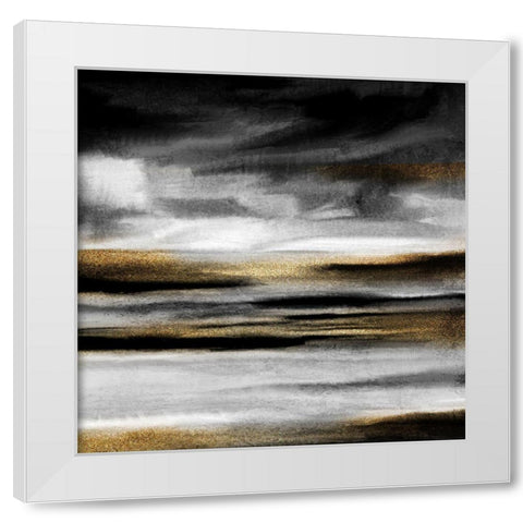 Layers of Black and White White Modern Wood Framed Art Print by Allen, Kimberly