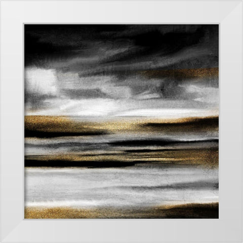 Layers of Black and White White Modern Wood Framed Art Print by Allen, Kimberly