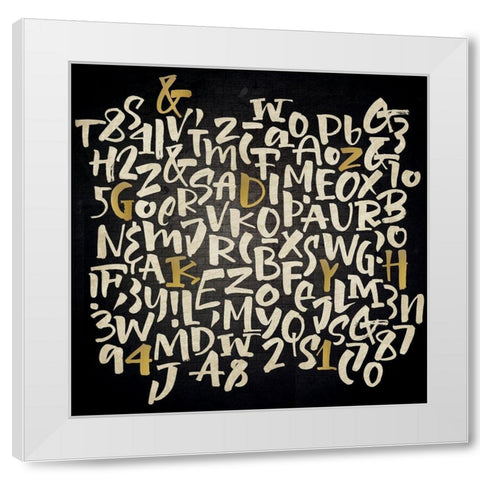 Letters and Punctuation White Modern Wood Framed Art Print by Allen, Kimberly