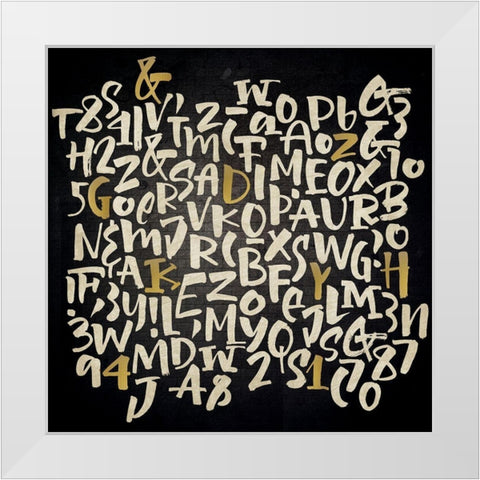 Letters and Punctuation White Modern Wood Framed Art Print by Allen, Kimberly