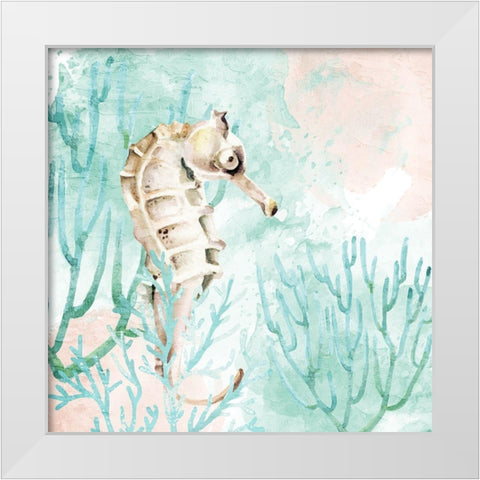 Seahorse Swim White Modern Wood Framed Art Print by Allen, Kimberly
