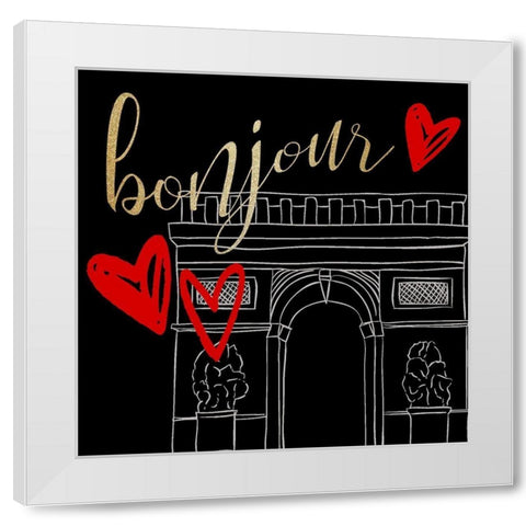 Paris Red 3 White Modern Wood Framed Art Print by Allen, Kimberly