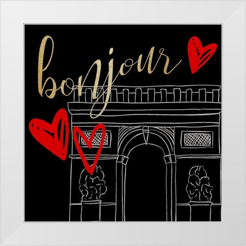 Paris Red 3 White Modern Wood Framed Art Print by Allen, Kimberly