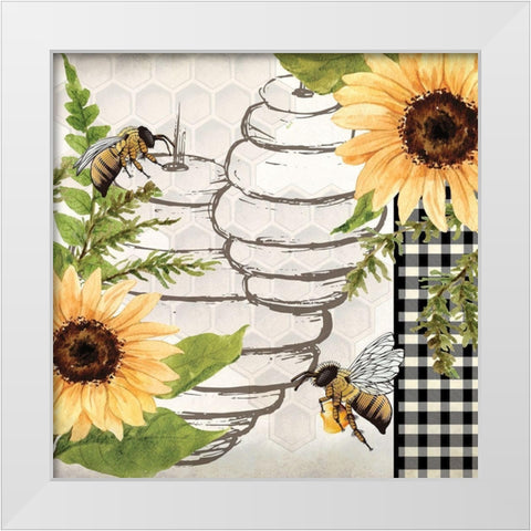 Bee Keeper 3 White Modern Wood Framed Art Print by Allen, Kimberly