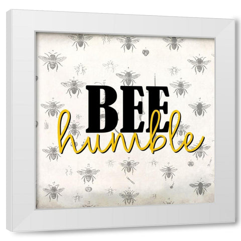 Bee Humble White Modern Wood Framed Art Print by Allen, Kimberly