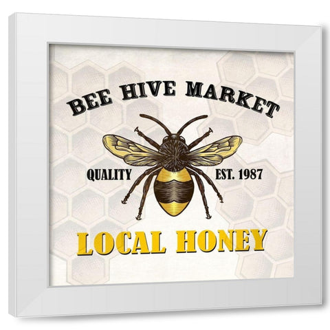 Bee Hive Market White Modern Wood Framed Art Print by Allen, Kimberly