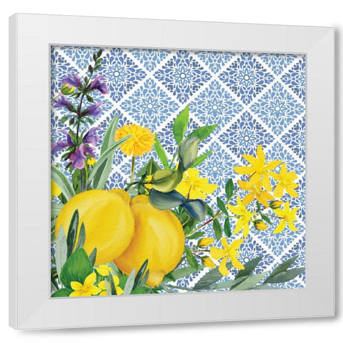 Lemon Tile 1 White Modern Wood Framed Art Print by Allen, Kimberly