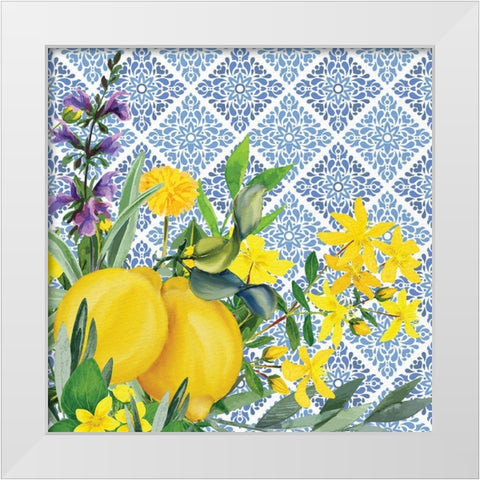 Lemon Tile 1 White Modern Wood Framed Art Print by Allen, Kimberly