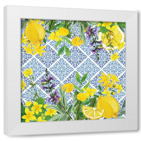 Lemon Tile 3 White Modern Wood Framed Art Print by Allen, Kimberly