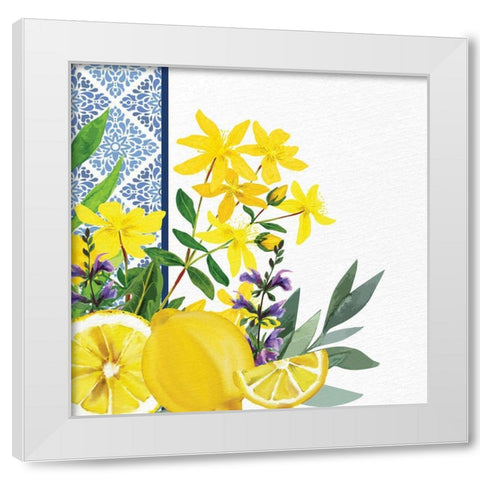 Lemon Tile 2 White Modern Wood Framed Art Print by Allen, Kimberly