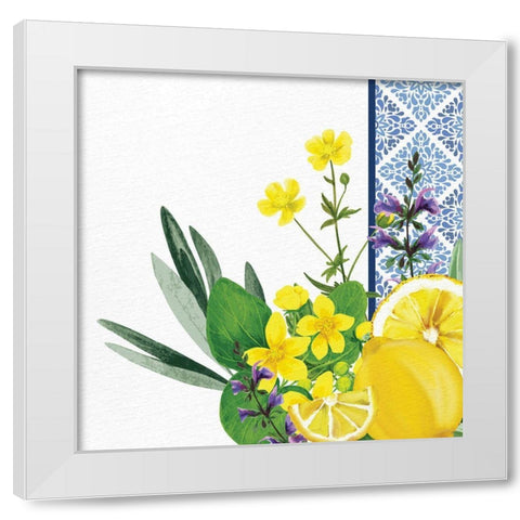 Lemon Tile 4 White Modern Wood Framed Art Print by Allen, Kimberly