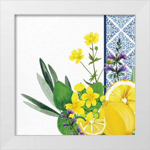 Lemon Tile 4 White Modern Wood Framed Art Print by Allen, Kimberly