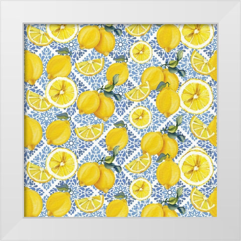 Lemon Tile 9 White Modern Wood Framed Art Print by Allen, Kimberly