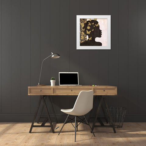 Butterfly Leopard 1 White Modern Wood Framed Art Print by Allen, Kimberly