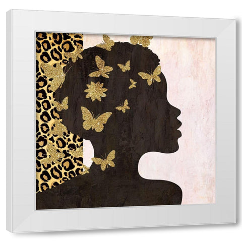 Butterfly Leopard 1 White Modern Wood Framed Art Print by Allen, Kimberly
