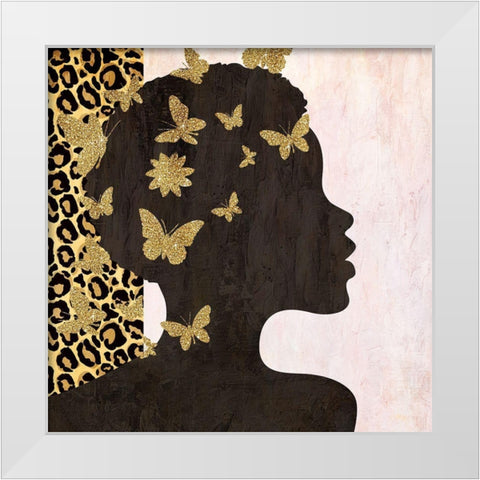 Butterfly Leopard 1 White Modern Wood Framed Art Print by Allen, Kimberly