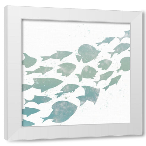 Swimming 1 White Modern Wood Framed Art Print by Allen, Kimberly