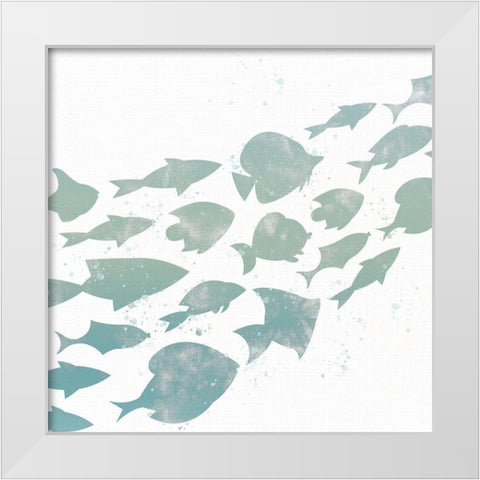Swimming 1 White Modern Wood Framed Art Print by Allen, Kimberly