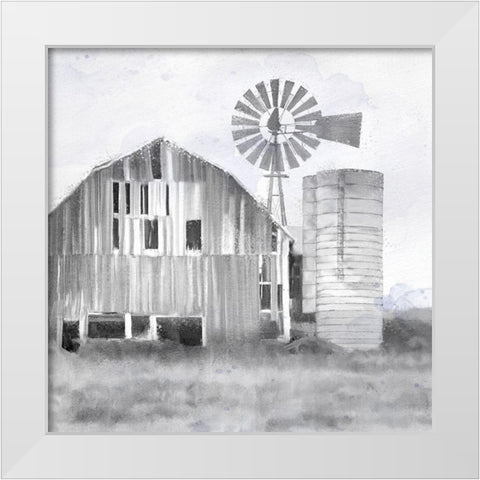Grandfathers Barn White Modern Wood Framed Art Print by Allen, Kimberly