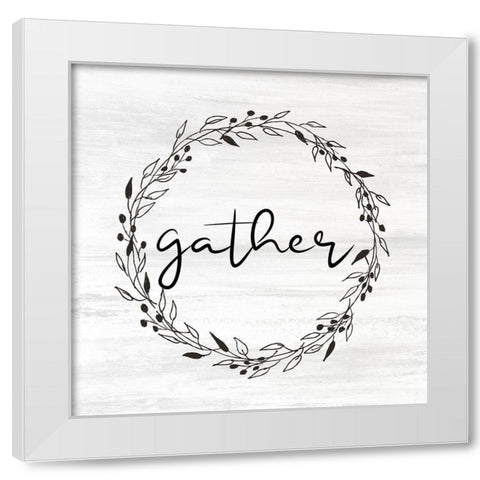 Gather Wreath White Modern Wood Framed Art Print by Allen, Kimberly