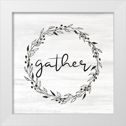 Gather Wreath White Modern Wood Framed Art Print by Allen, Kimberly