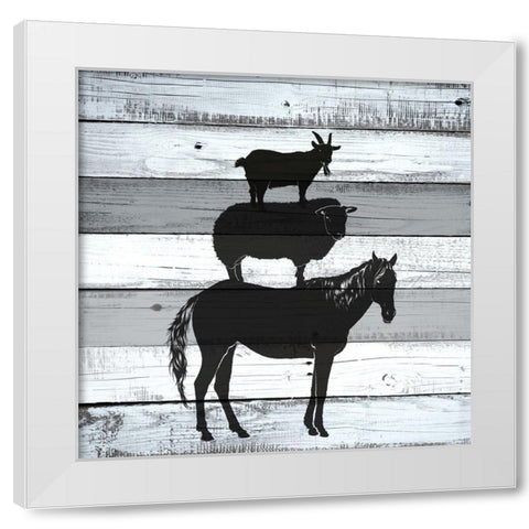 Neigh Baa White Modern Wood Framed Art Print by Allen, Kimberly