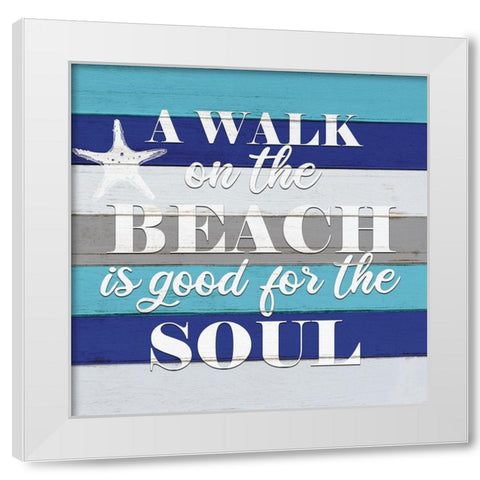 A Walk on the Beach White Modern Wood Framed Art Print by Allen, Kimberly