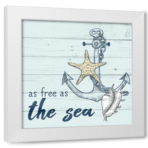 As Free as the Sea White Modern Wood Framed Art Print by Allen, Kimberly