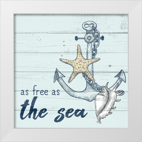 As Free as the Sea White Modern Wood Framed Art Print by Allen, Kimberly