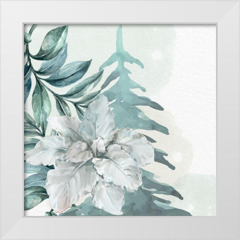 Poinsetta Tree 1 White Modern Wood Framed Art Print by Allen, Kimberly