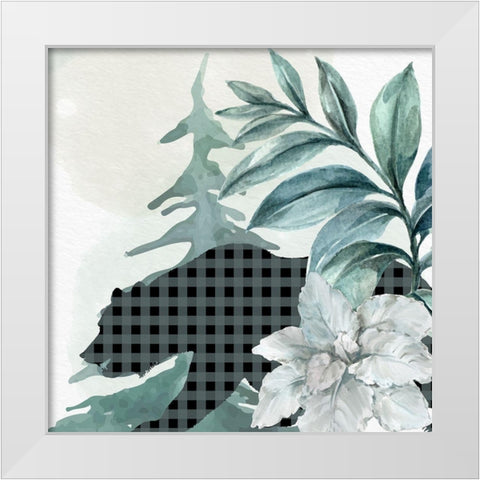 Poinsetta Tree 2 White Modern Wood Framed Art Print by Allen, Kimberly
