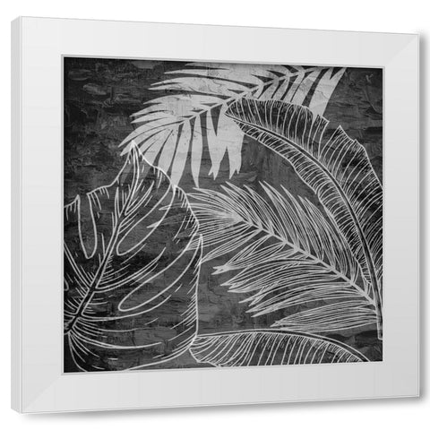 Black And White Palm 1 White Modern Wood Framed Art Print by Allen, Kimberly