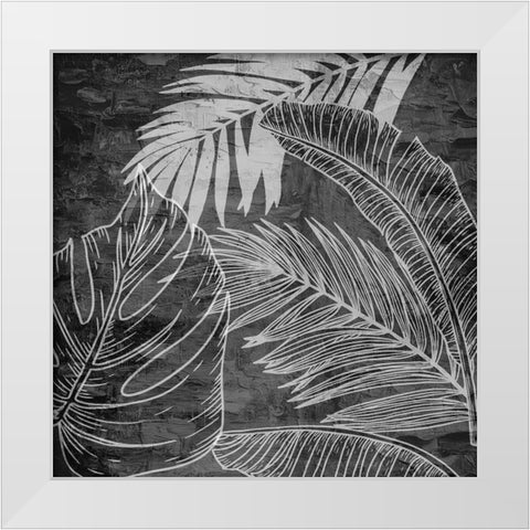Black And White Palm 1 White Modern Wood Framed Art Print by Allen, Kimberly