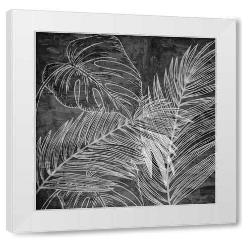 Black And White Palm 2 White Modern Wood Framed Art Print by Allen, Kimberly