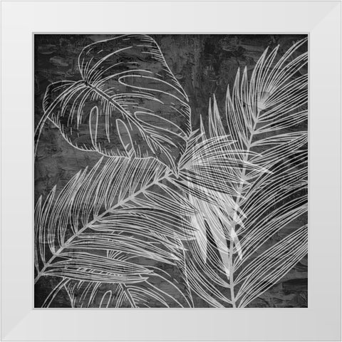 Black And White Palm 2 White Modern Wood Framed Art Print by Allen, Kimberly