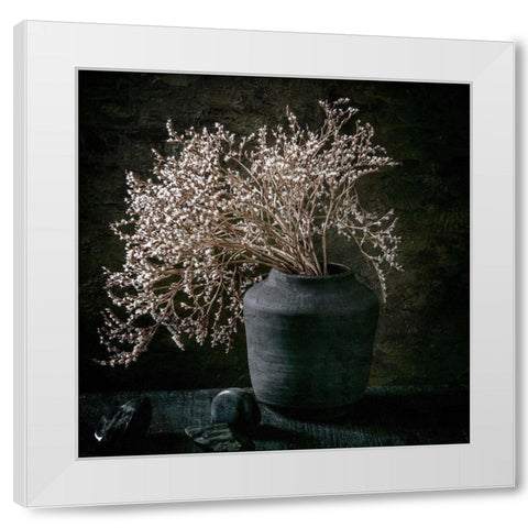 Stone Vase Shadow White Modern Wood Framed Art Print by Allen, Kimberly