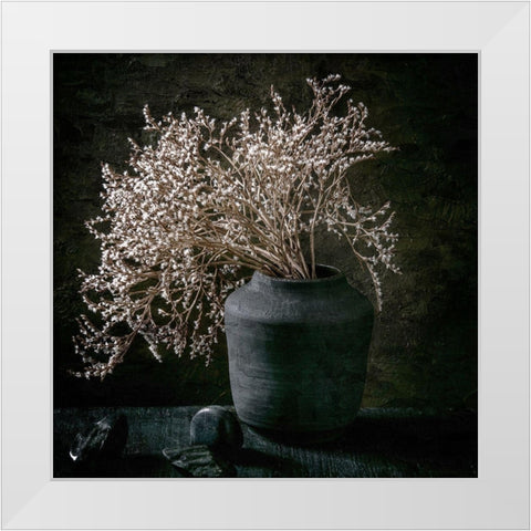 Stone Vase Shadow White Modern Wood Framed Art Print by Allen, Kimberly