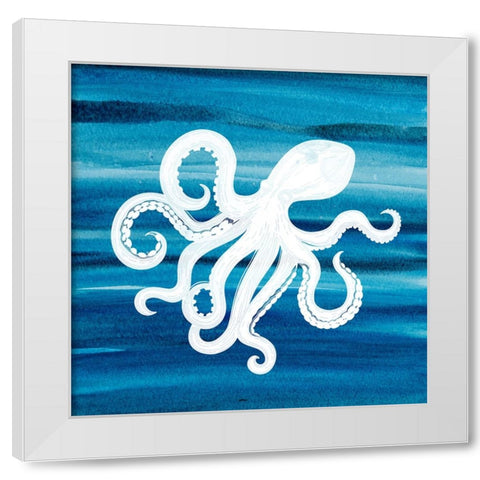Ombre Octopus White Modern Wood Framed Art Print by Allen, Kimberly