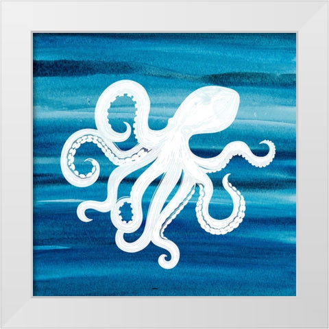 Ombre Octopus White Modern Wood Framed Art Print by Allen, Kimberly