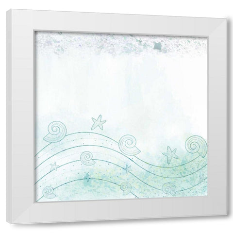 Splatter Sea White Modern Wood Framed Art Print by Allen, Kimberly